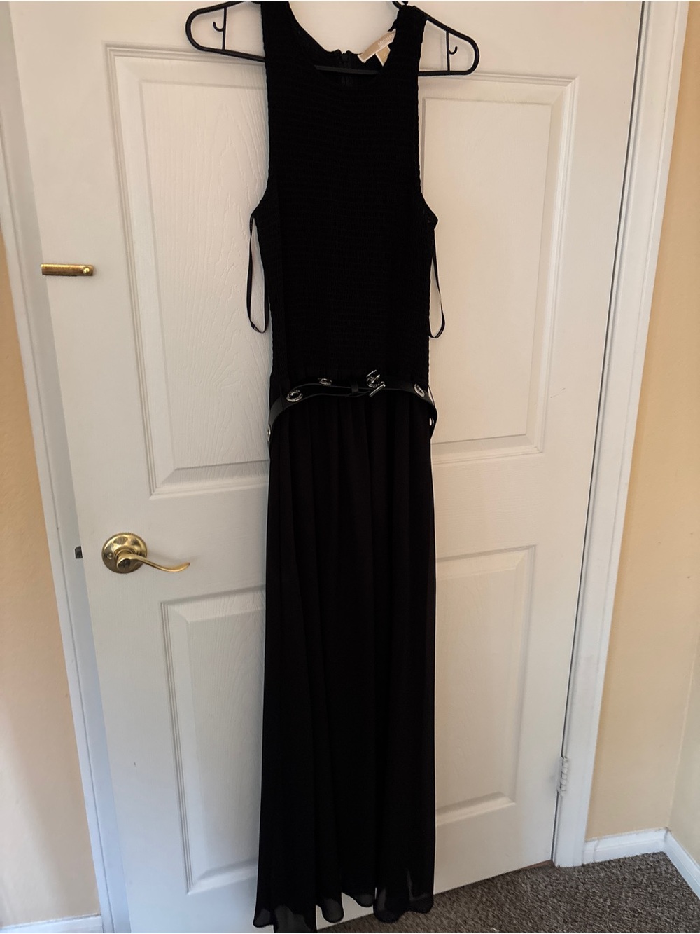 Michael Kors Black Sleeveless Maxi Dress with Belt